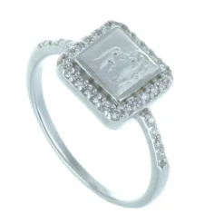 Palais du Rosaire Bague Argent avec Apparition de Lourdes et strass^ Bague Argent