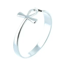 Palais du Rosaire Bague Argent et croix de vie^ Bague Argent