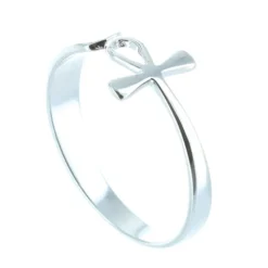 Palais du Rosaire Bague Argent et croix de vie^ Bague Argent