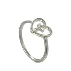 Palais du Rosaire Bague en argent d'une Croix dans un coeur^ Bague Argent