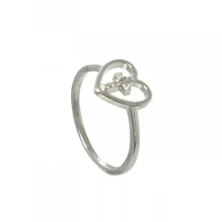 Palais du Rosaire Bague en argent d'une Croix dans un coeur^ Bague Argent