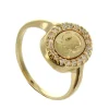 Palais du Rosaire Bague Plaqué Or de la Vierge Marie entourée de strass^ Bague Plaqué Or