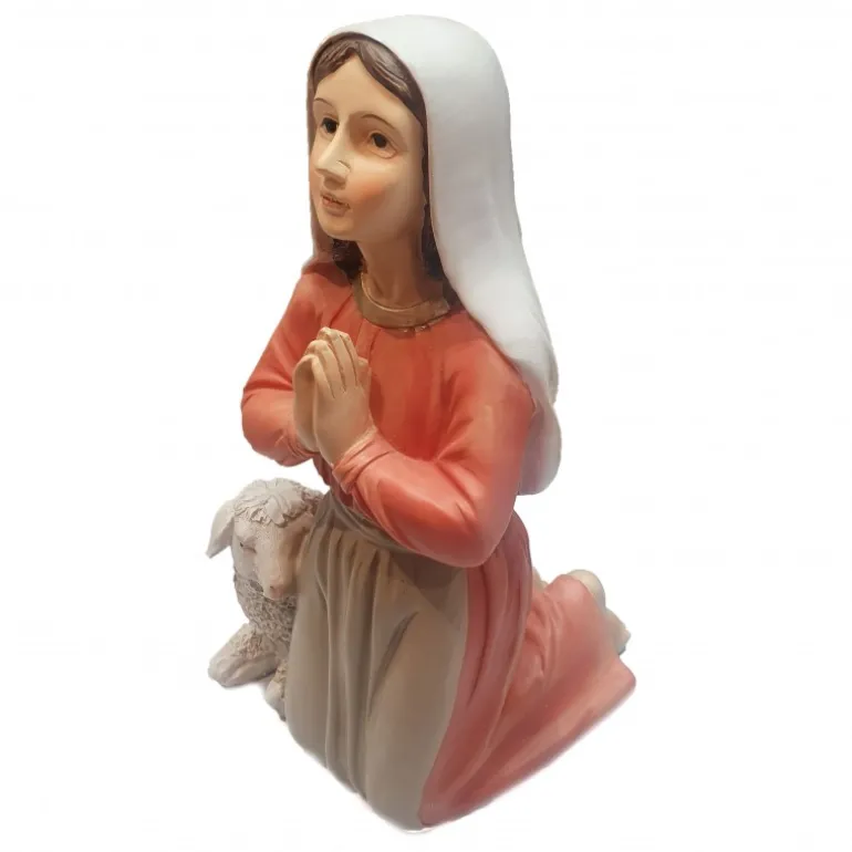 Palais du Rosaire Bernadette avec son mouton 30 cm^ Statue De Sainte Bernadette