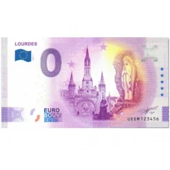 Palais du Rosaire Billet 0€ souvenir Lourdes 2024 - Édition limitée numérotée^ Monnaie Et Billet