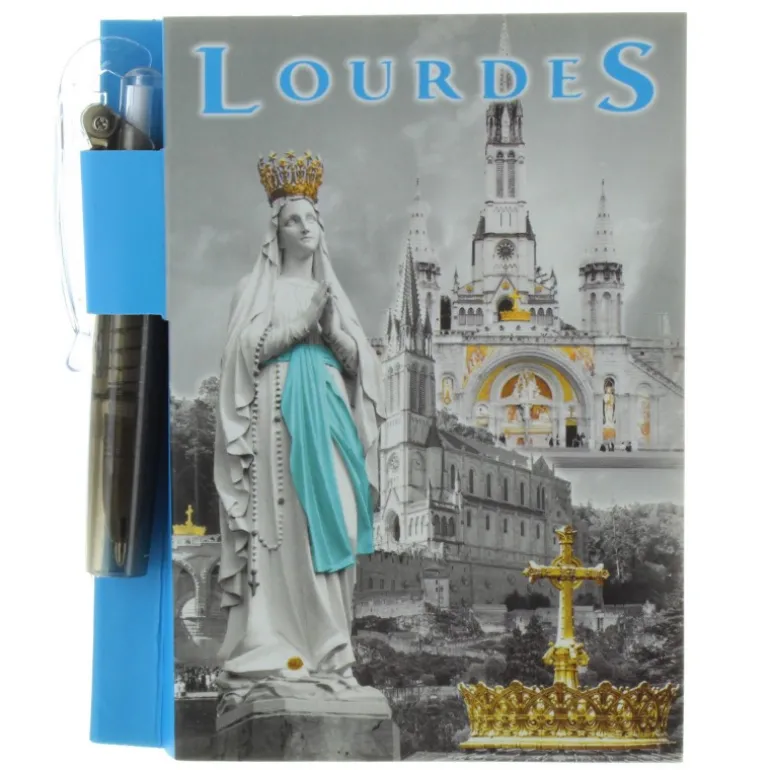 Palais du Rosaire Bloc notes de Lourdes avec stylo^ Bloc Et Stylo