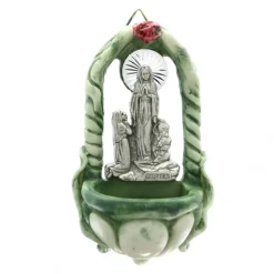 Palais du Rosaire Bénitier de l'apparition en résine verte^ Bénitier