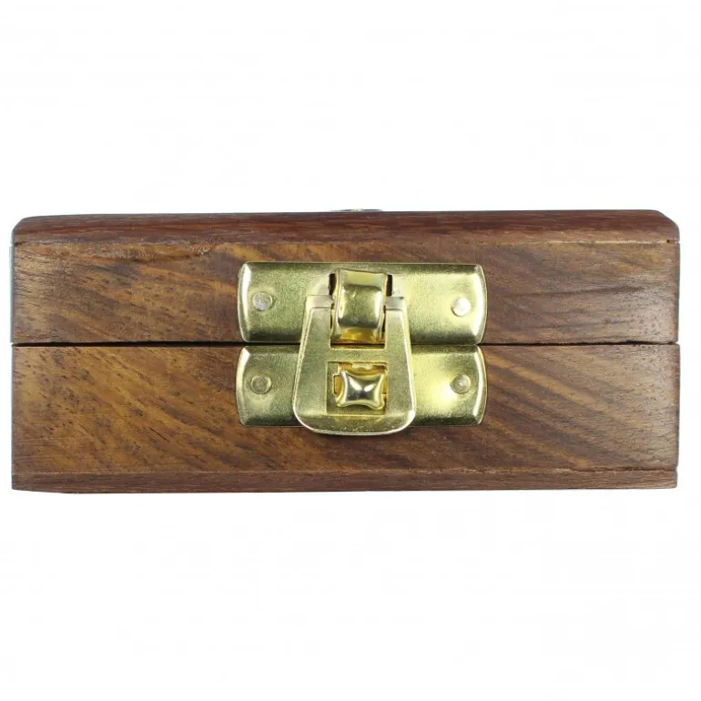 Palais du Rosaire Boîte à chapelet en bois avec croix en laiton 8cm^ Boîte À Chapelet