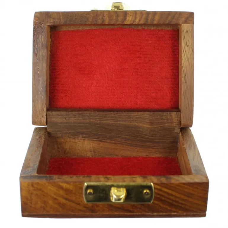 Palais du Rosaire Boîte à chapelet en bois avec croix en laiton 8cm^ Boîte À Chapelet