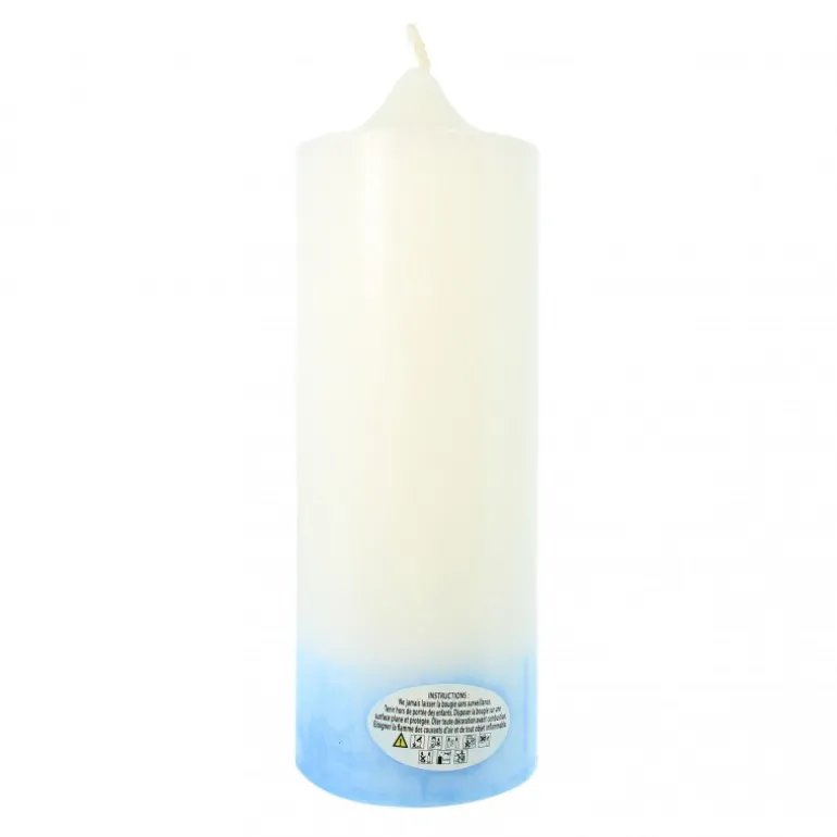 Palais du Rosaire Bougie blanche et bleue Apparition de Lourdes 6x15cm^ Bougie De Dévotion