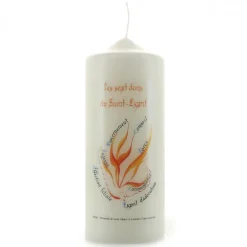 Palais du Rosaire Bougie blanche pour Confirmation avec citations religieuses 15x6cm^ Bougie De Dévotion