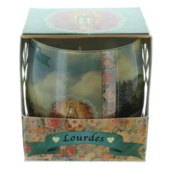Palais du Rosaire Bougie de Lourdes parfumée à la rose dans un verre 8cm^ Bougie De Dévotion