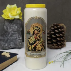 Palais du Rosaire Bougie Neuvaine de Notre Dame du Perpétuel Secours 17,5cm^ Bougie Neuvaine