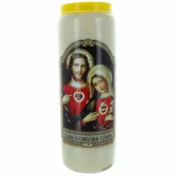 Palais du Rosaire Bougie neuvaine les Coeurs Unis 17,5cm^ Bougie Neuvaine