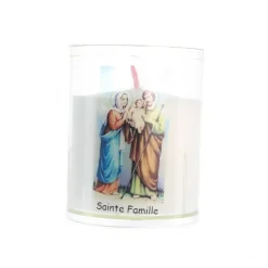 Palais du Rosaire Bougie veilleuse de la Sainte Famille avec prière^ Bougie De Dévotion