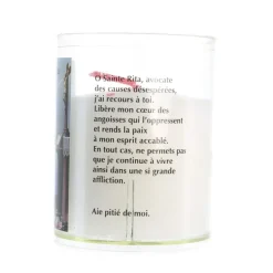 Palais du Rosaire Bougie veilleuse de Sainte Rita avec prière^ Bougie De Dévotion