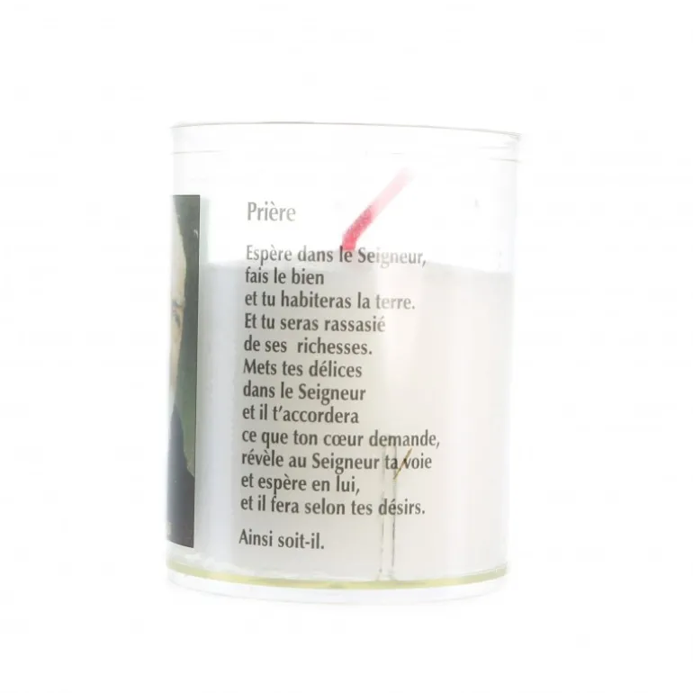 Palais du Rosaire Bougie veilleuse du Padre Pio avec prière^ Bougie De Dévotion