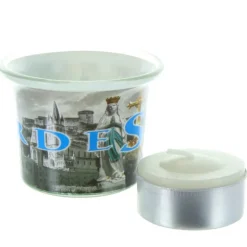 Palais du Rosaire Bougie votive avec un bougeoir décoré Lourdes 4cm^ Bougeoir
