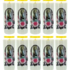 Palais du Rosaire 10 Bougies de Neuvaine Apparition de Lourdes 17,5 cm^ Bougie Neuvaine