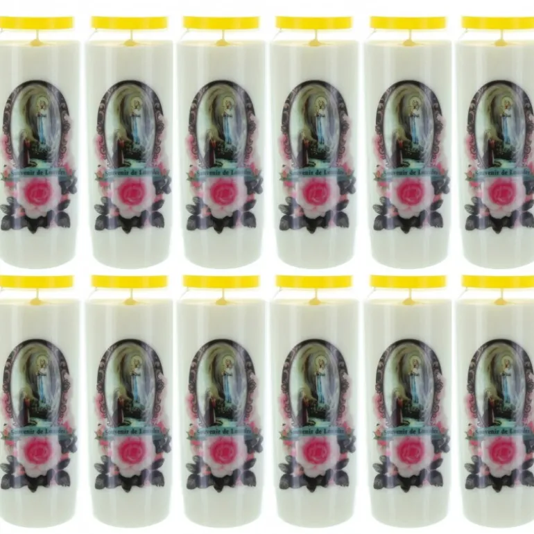 Palais du Rosaire 12 Bougies de Neuvaine Apparition de Lourdes 17,5 cm^ Bougie Neuvaine