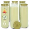 Palais du Rosaire 6 Bougies de neuvaine blanches en cire végétale^ Bougie Neuvaine