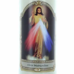 Palais du Rosaire 20 Bougies de Neuvaine Christ Miséricordieux 17,5cm^ Bougie Neuvaine