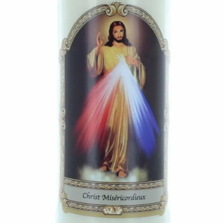 Palais du Rosaire 20 Bougies de Neuvaine Christ Miséricordieux 17,5cm^ Bougie Neuvaine
