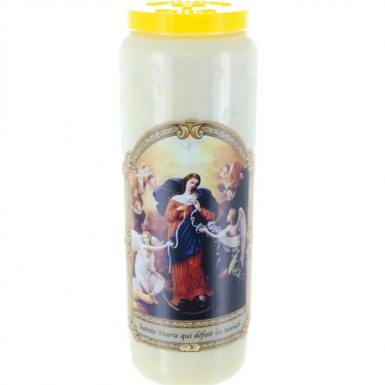 Palais du Rosaire 12 Bougies de Neuvaine de Marie qui défait les noeuds 17,5 cm^ Bougie Neuvaine