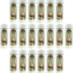 Palais du Rosaire 20 Bougies de Neuvaine de Notre Dame de Lourdes avec prières au dos^ Bougie Neuvaine