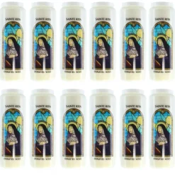 Palais du Rosaire 12 Bougies de Neuvaine de Sainte Rita avec prières^ Bougie Neuvaine