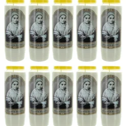Palais du Rosaire 10 Bougies de Neuvaine de Sainte Bernadette 17,5cm^ Bougie Neuvaine