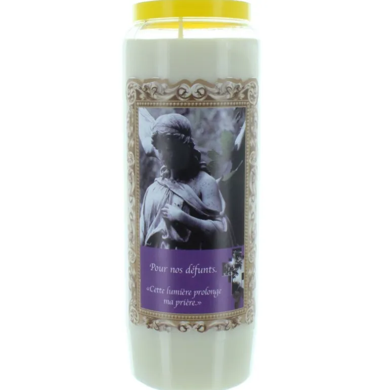 Palais du Rosaire 3 Bougies de Neuvaine pour les Défunts 17,5cm^ Bougie Funéraire | Bougie Neuvaine