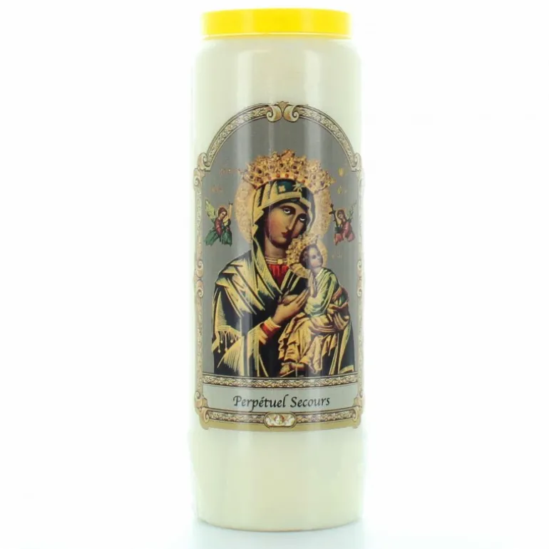 Palais du Rosaire 6 Bougies Neuvaine de Notre Dame du Perpétuel Secours 17,5cm^ Bougie Neuvaine