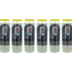 Palais du Rosaire 6 Bougies Neuvaine de Padre Pio 17,5cm^ Bougie Neuvaine