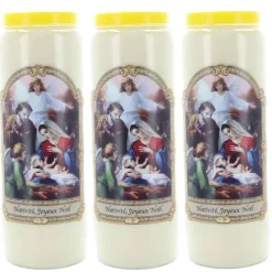 Palais du Rosaire 3 Bougies neuvaine Nativité, Joyeux Noël^ Bougie Neuvaine