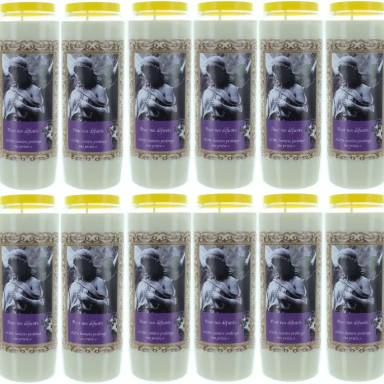 Palais du Rosaire 12 Bougies Neuvaine pour les Défunts 17,5cm^ Bougie Funéraire | Bougie Neuvaine