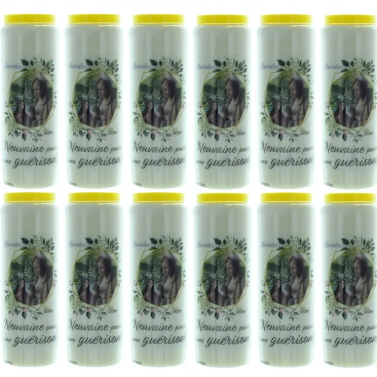 Palais du Rosaire 12 Bougies Neuvaine pour une guérison 17,5cm^ Bougie Neuvaine