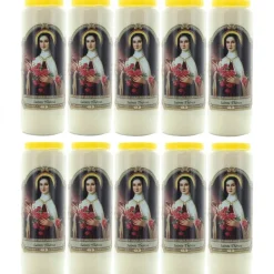 Palais du Rosaire 10 Bougies Neuvaine Sainte Thérèse 17,5 cm^ Bougie Neuvaine