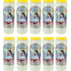 Palais du Rosaire 10 Bougies Neuvaine Sainte Rita 17,5 cm^ Bougie Neuvaine