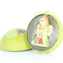 Palais du Rosaire Boule de Noël avec statue ange et crèche de 5cm^ Crèche