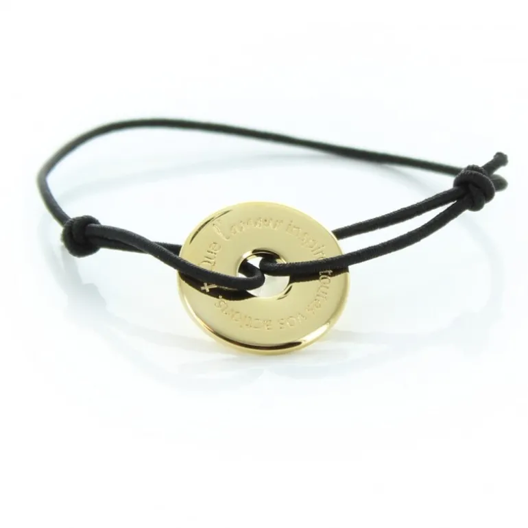 Palais du Rosaire Bracelet anneau en laiton doré "Que l'amour inspire toutes vos actions"^ Bracelet Fantaisie