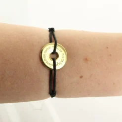 Palais du Rosaire Bracelet anneau en laiton doré "Tu as mis de l'amour dans mon coeur"^ Bracelet Fantaisie