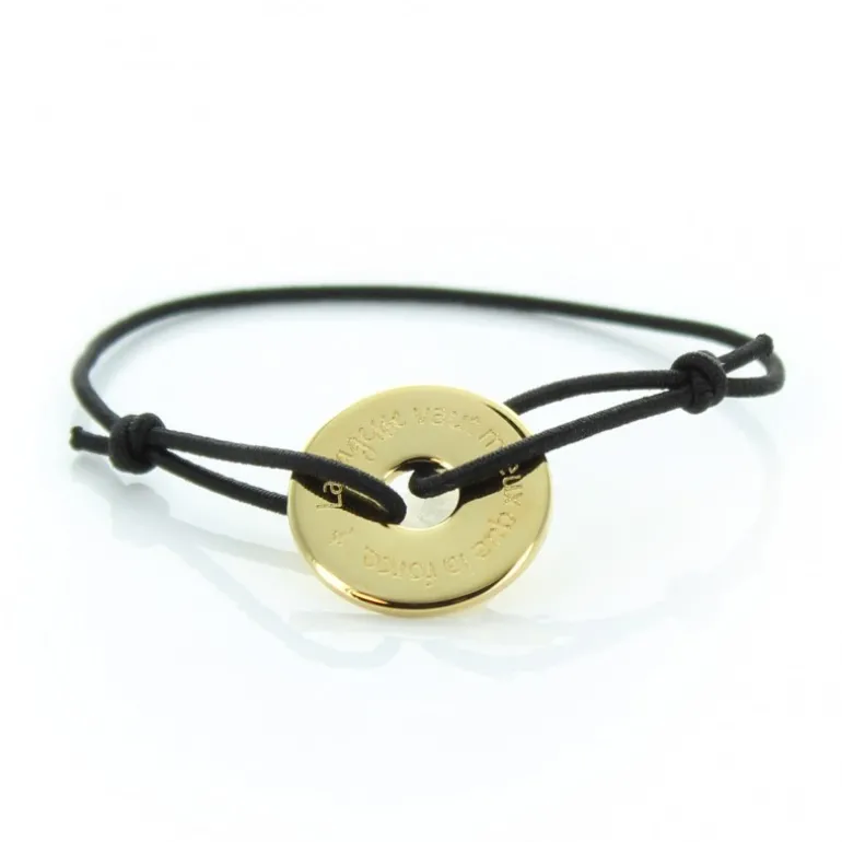 Palais du Rosaire Bracelet anneau en laiton doré "La sagesse vaut mieux que la force"^ Bracelet Fantaisie