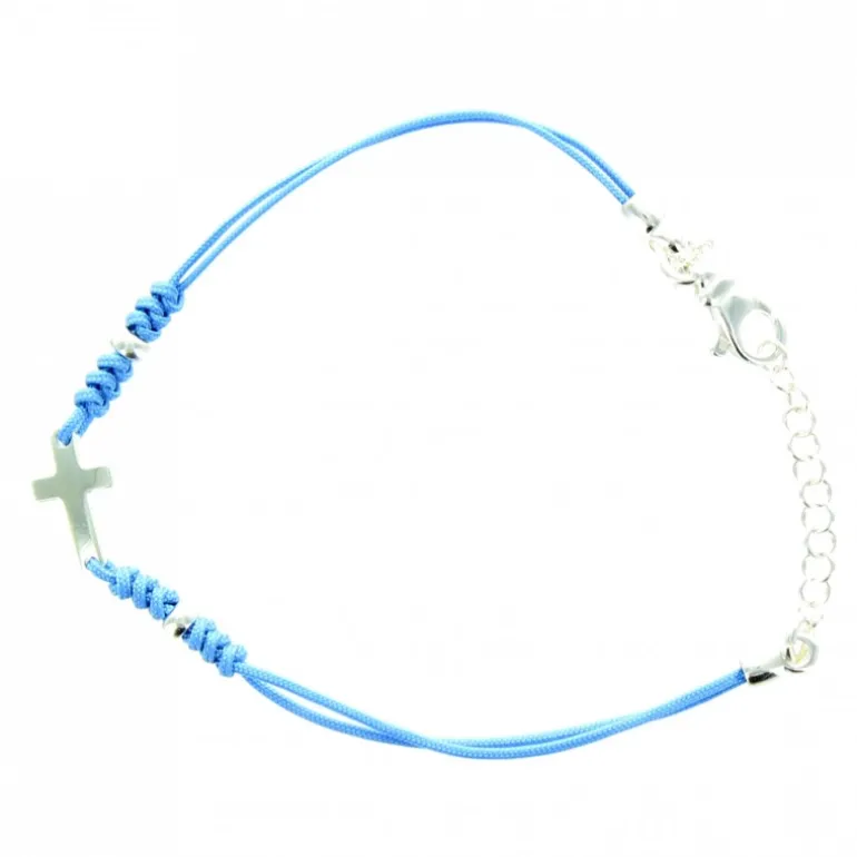 Palais du Rosaire Bracelet argent avec cordon coloré^ Bracelet Argent