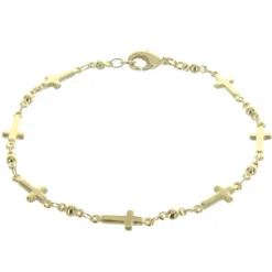 Palais du Rosaire Bracelet avec croix en Plaqué Or^ Bracelet Plaqué Or