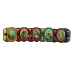 Palais du Rosaire Bracelet bois chrétien images de saints^ Bracelet Fantaisie