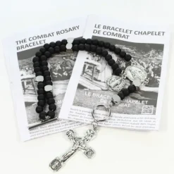 Palais du Rosaire Bracelet de combat de Saint Benoît avec livret Français et Anglais^ Bracelet Fantaisie