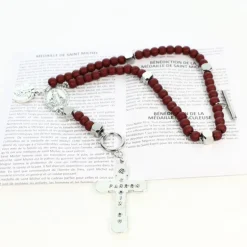 Palais du Rosaire Bracelet de combat de Saint Michel avec livret Français et Anglais^ Bracelet Fantaisie