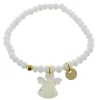 Palais du Rosaire Bracelet de Communion avec un Ange en Nacre^ Communion | Bracelet Fantaisie
