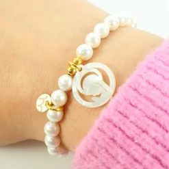 Palais du Rosaire Bracelet de Communion en perles avec croix ou ange ou Vierge Marie^ Communion | Bracelet Fantaisie
