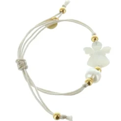 Palais du Rosaire Bracelet de Communion en corde avec un Ange en Nacre^ Communion